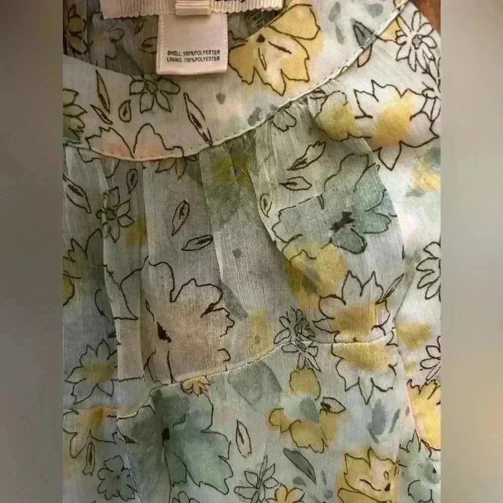 Girl’s Sleeveless Floral Print Dress Size Medium - Picture 3 of 9
